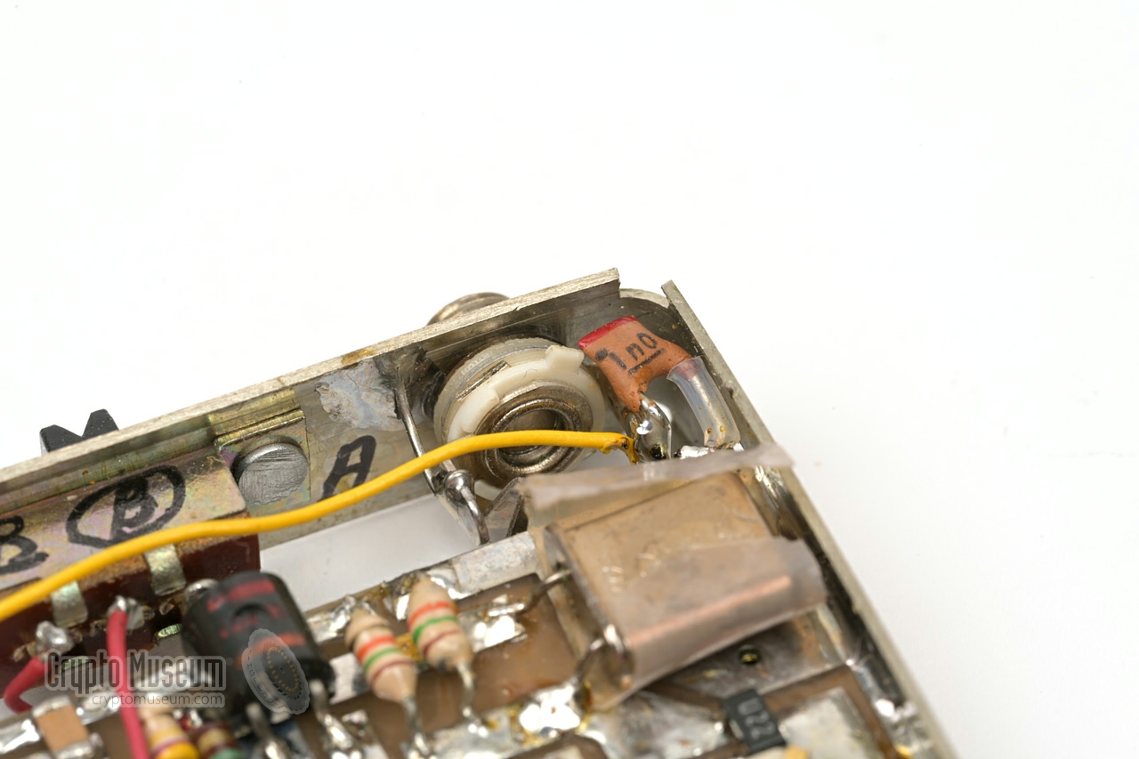 Microphone jack socket, seen from the inside