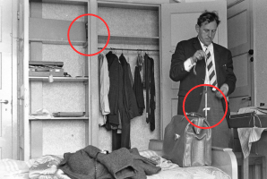 Hoekstra testing the EC V. Note a PE in his hand, but also inside the left closet (taped to the right side).