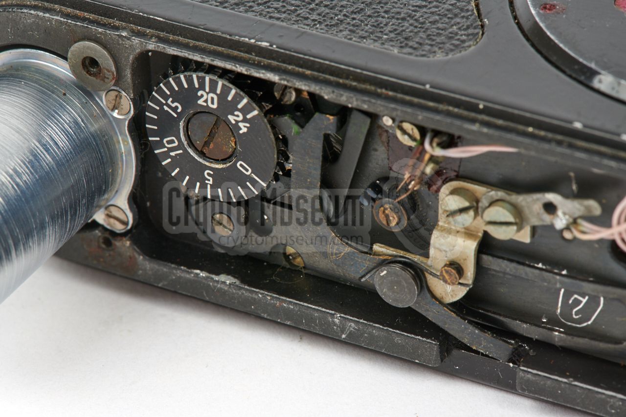 Close-up of the exposure counter mechanism