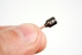 Close-up of the ultra-miniature microphone