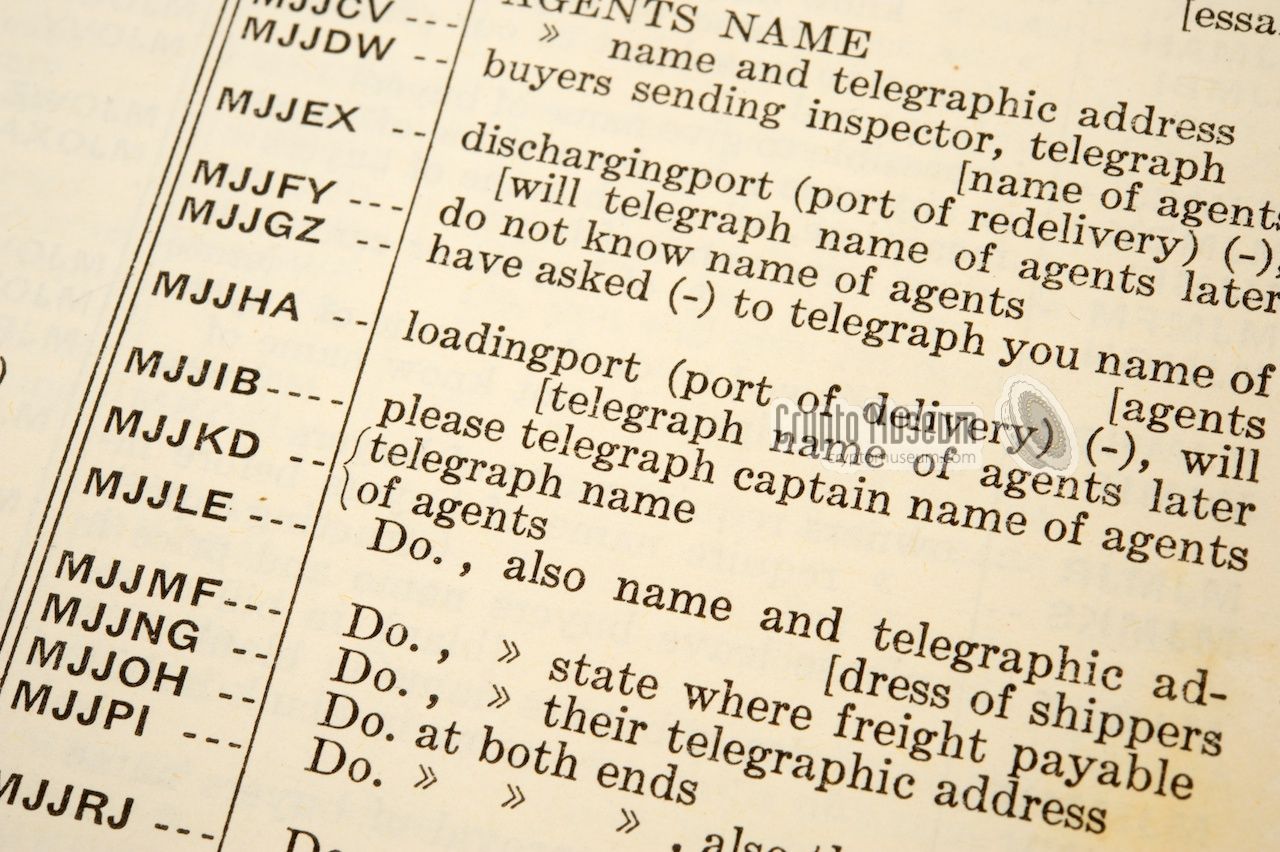 Close-up of some telegraphic codes