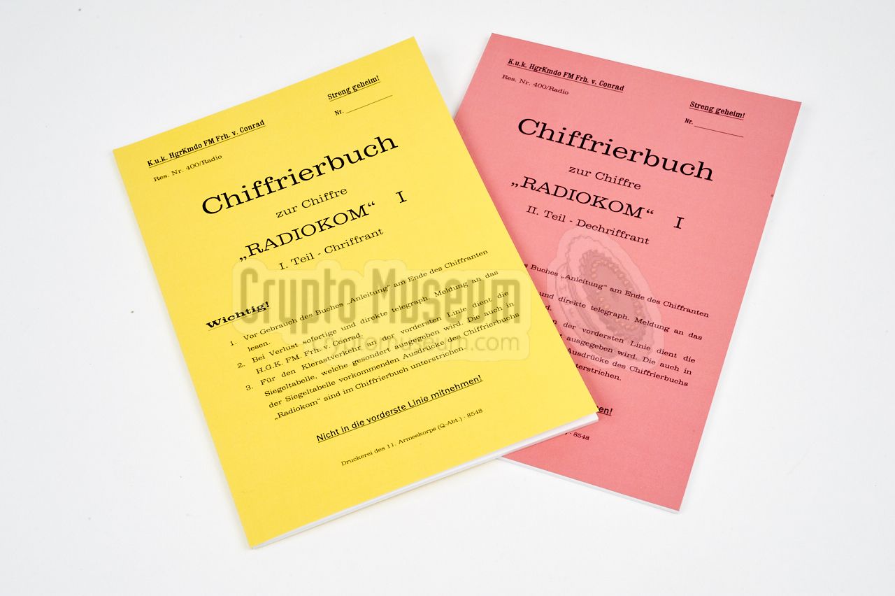 The two code books, part I (cipher) and 2 (decipher)