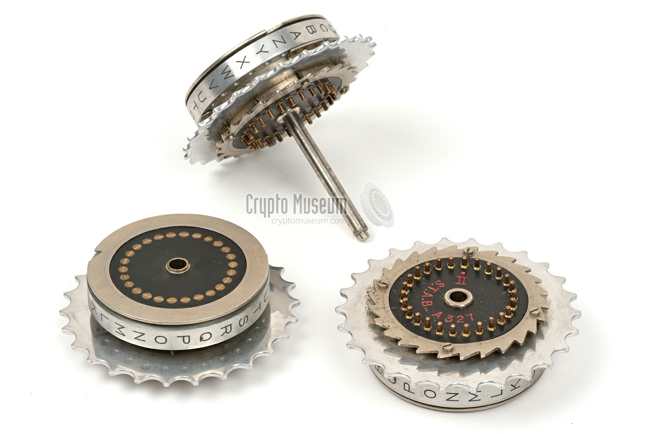 Three rotors removed from the spindle