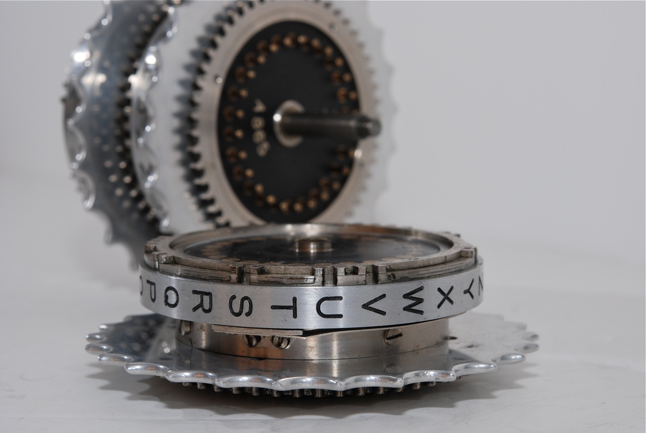 Extreme close-up of a cipher wheel
