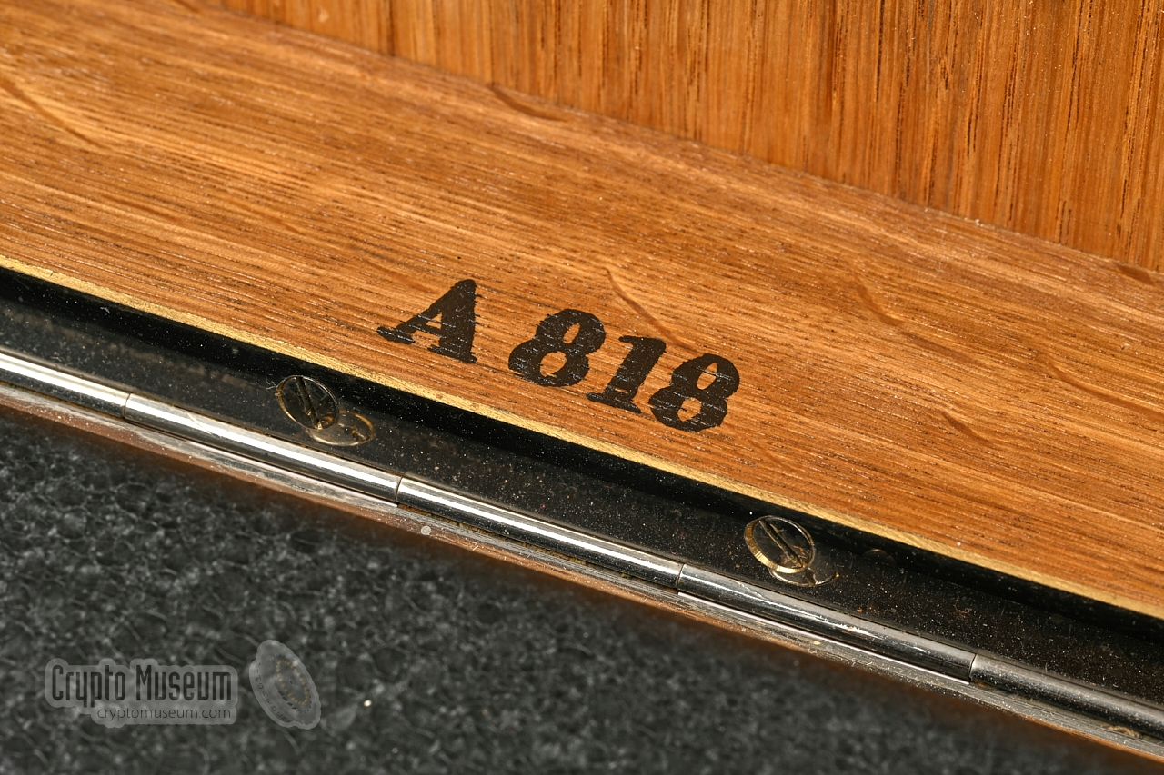 Serial number inside the lower edge of the case lid
