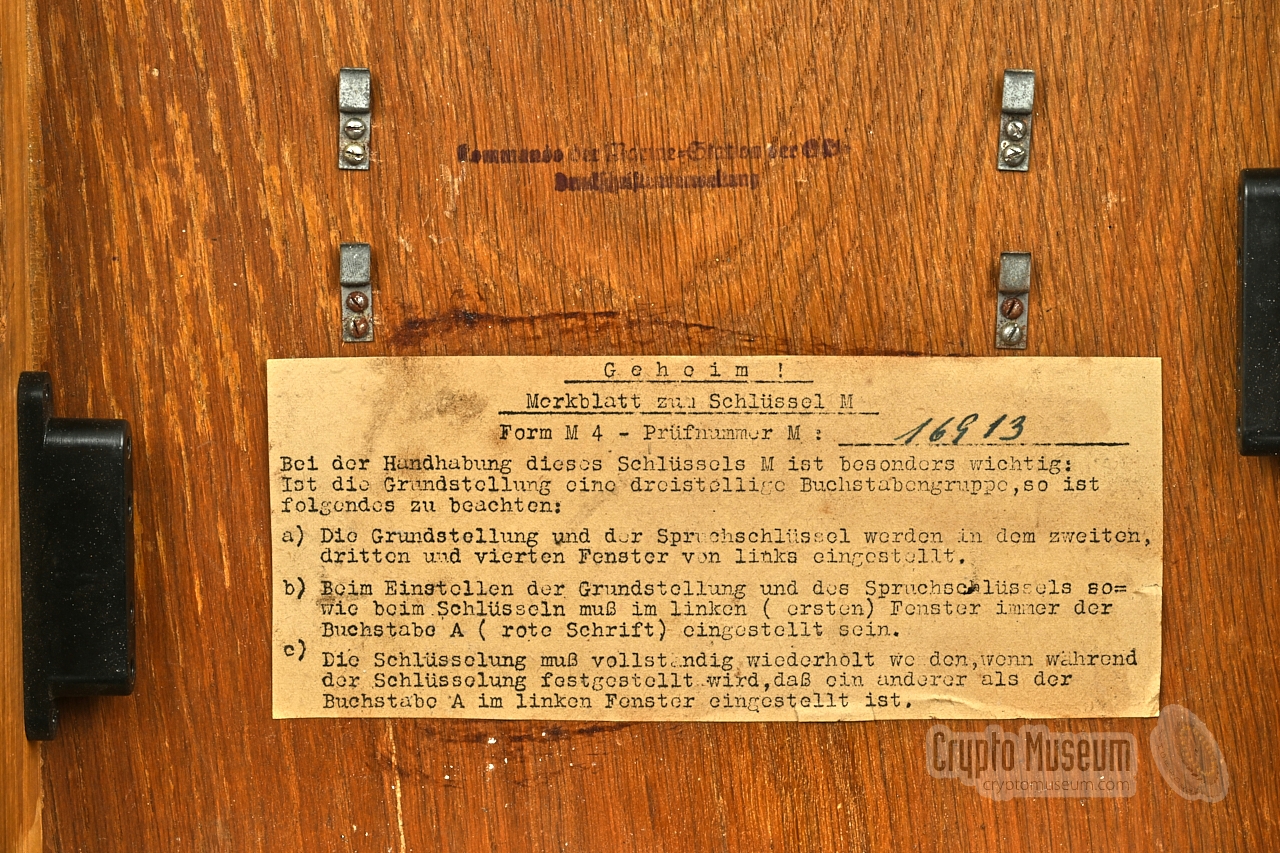 Message glued to the inside of the case lid