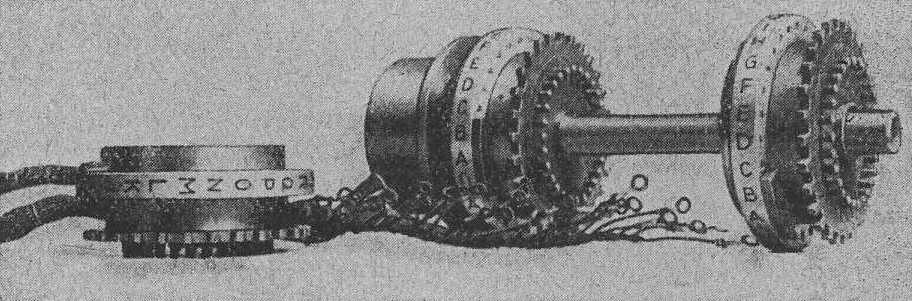 Close-up of the cipher rotors