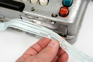 Entering a punched paper tape