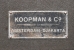 Name tag, showing Koopman & Co, Amsterdam - Djakarta.