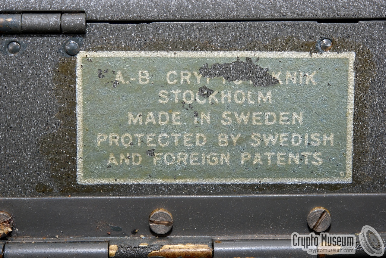 Manufacturer's name plate at the rear of the machine. It is in fact pained onto the body of the machine.