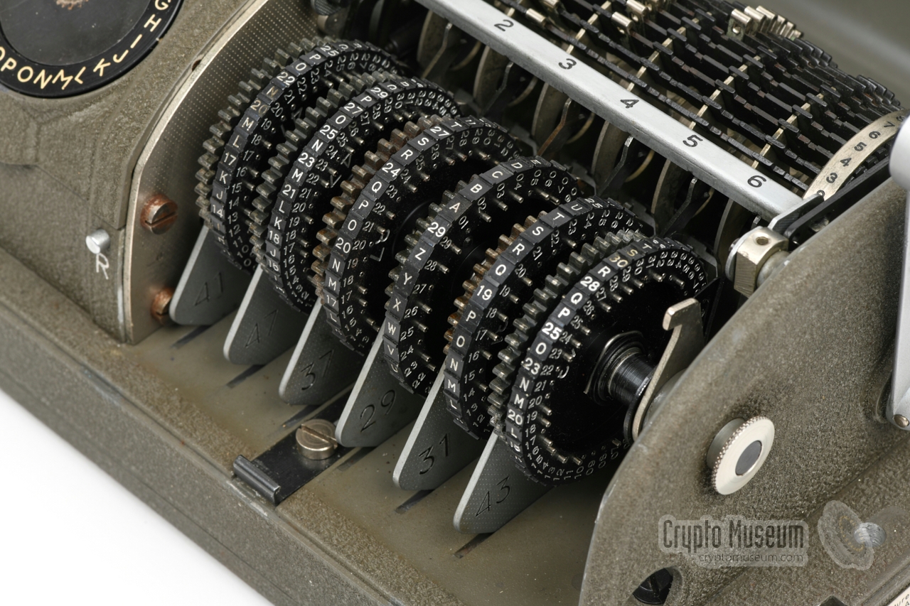 Six removable cipher wheels