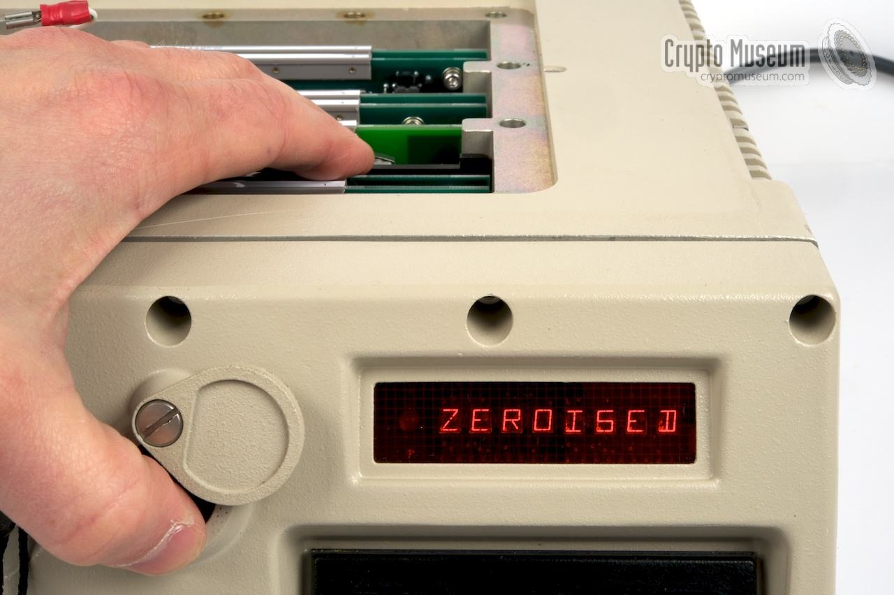 Pressing the ZEROIZE button causes all internal keys and the CIK to be cleared