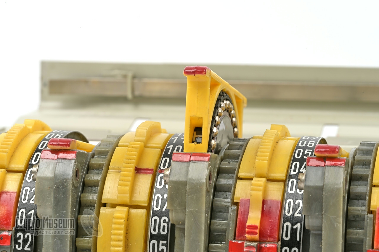 Stator half-way installed, showing the window with the core position