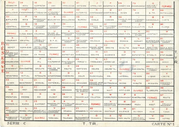 Belgian Slidex card number 1. Click for a close-up.