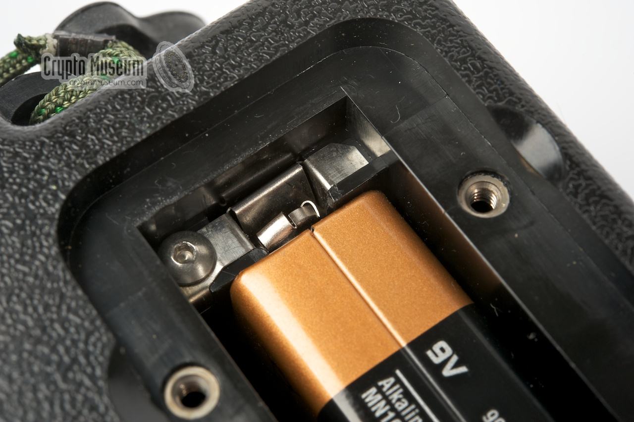 Close-up of the a standard 9V battery