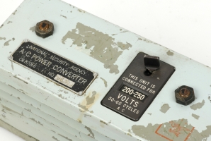 Top with serial number tag and voltage selector