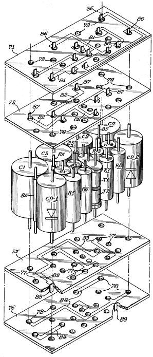 Example of a 1960 patent for a cordwood electronic circuit [3]