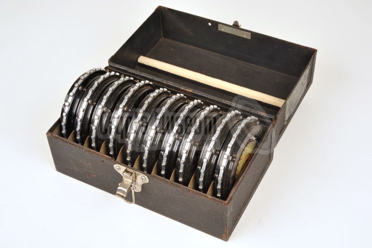 Metal box with 10 SIGABA cipher wheels