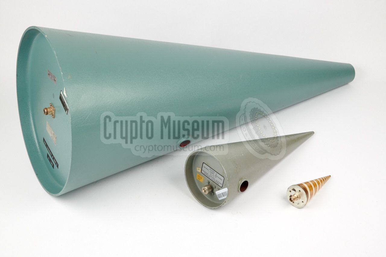 Three different spiral cone antennas