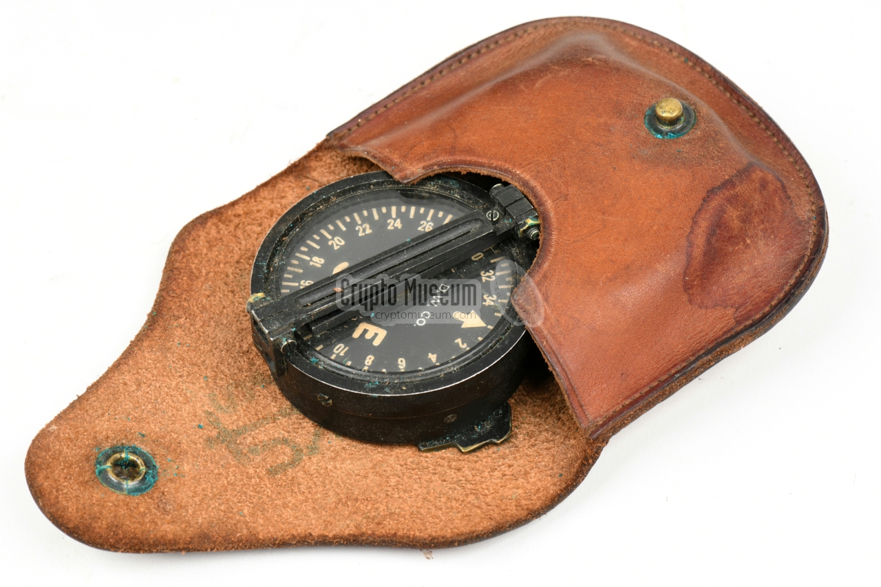 Leather wallet with compass