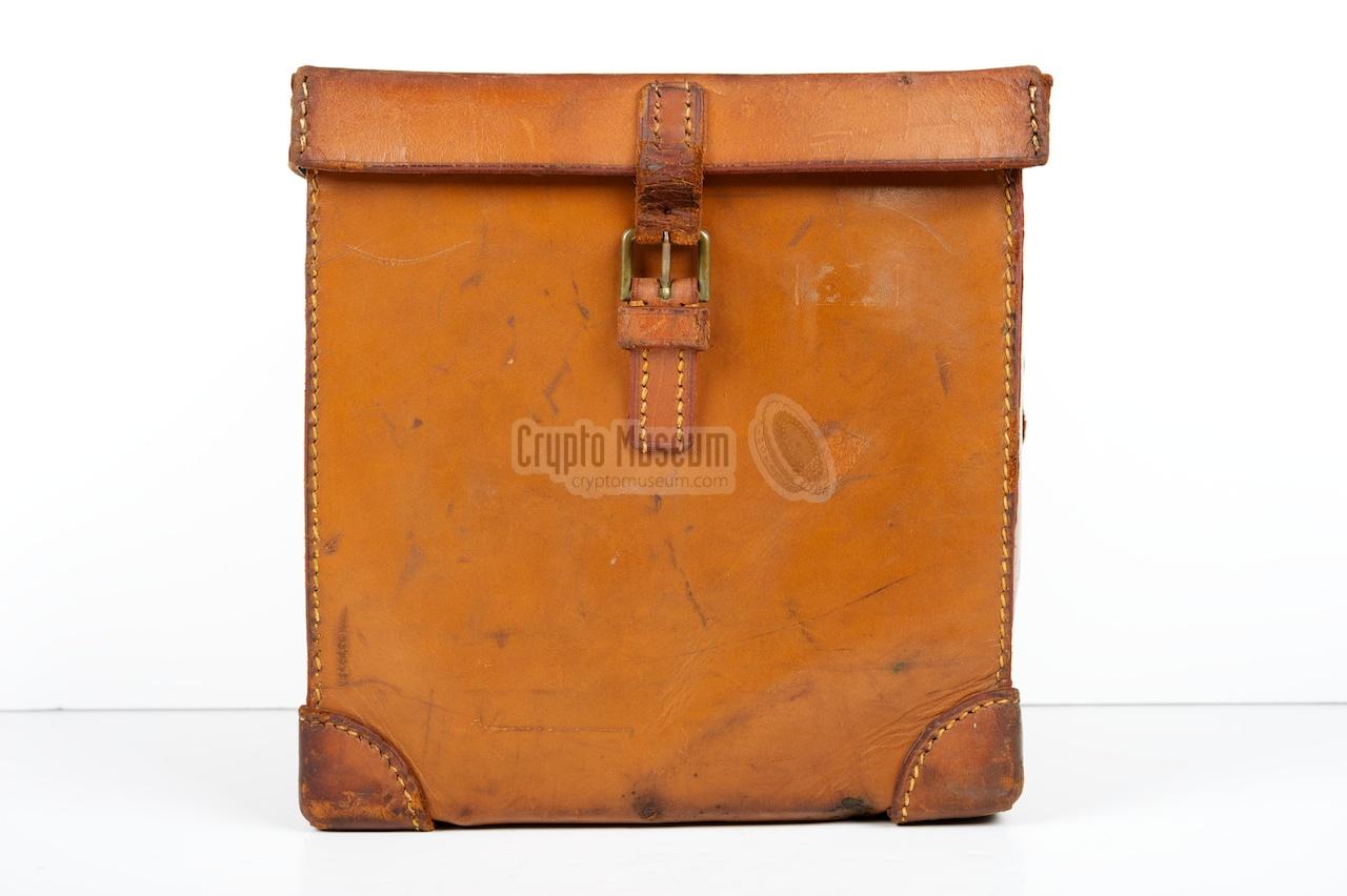 Leather storage case, front view