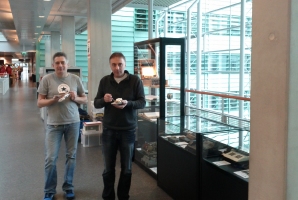 Marc Simons and Paul Reuvers (Crypto Museum) in front of the displays. Photograph by Prof. Dr. Bart Jacobs.