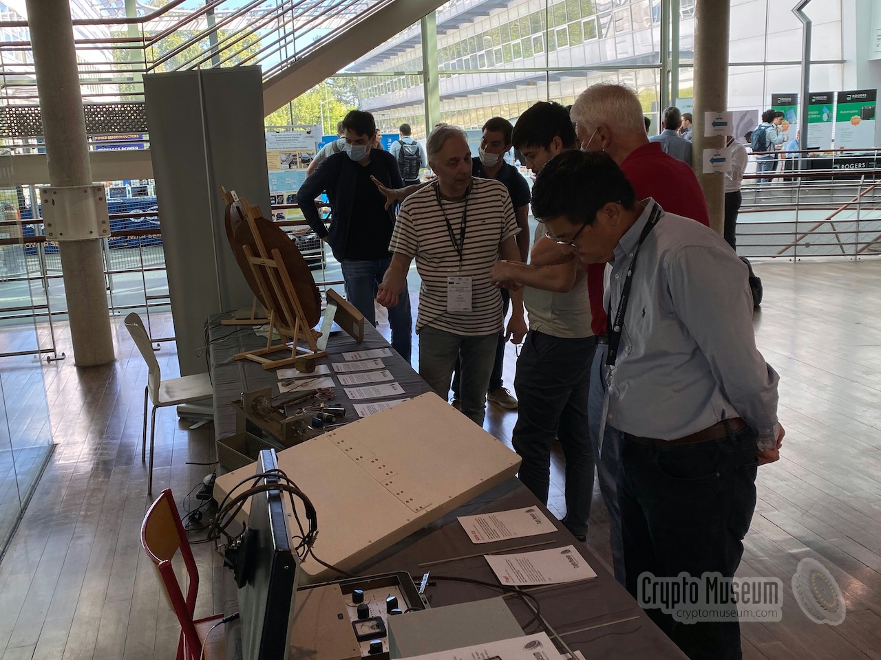 Visitors at the Crypto Museum stand