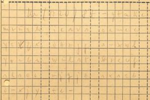 Original unsolved Enigma message. Click here for further information about the AI-break of this message