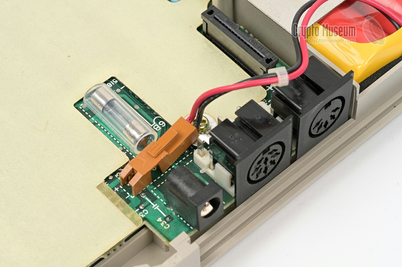 Serial port and power connectors at the rear