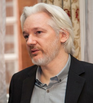 Julian Assange as photographed by David G. Silvers (Canciller�a del Ecuador) on 18 August 2014. Obtained via Wikipedia Creative Commons.