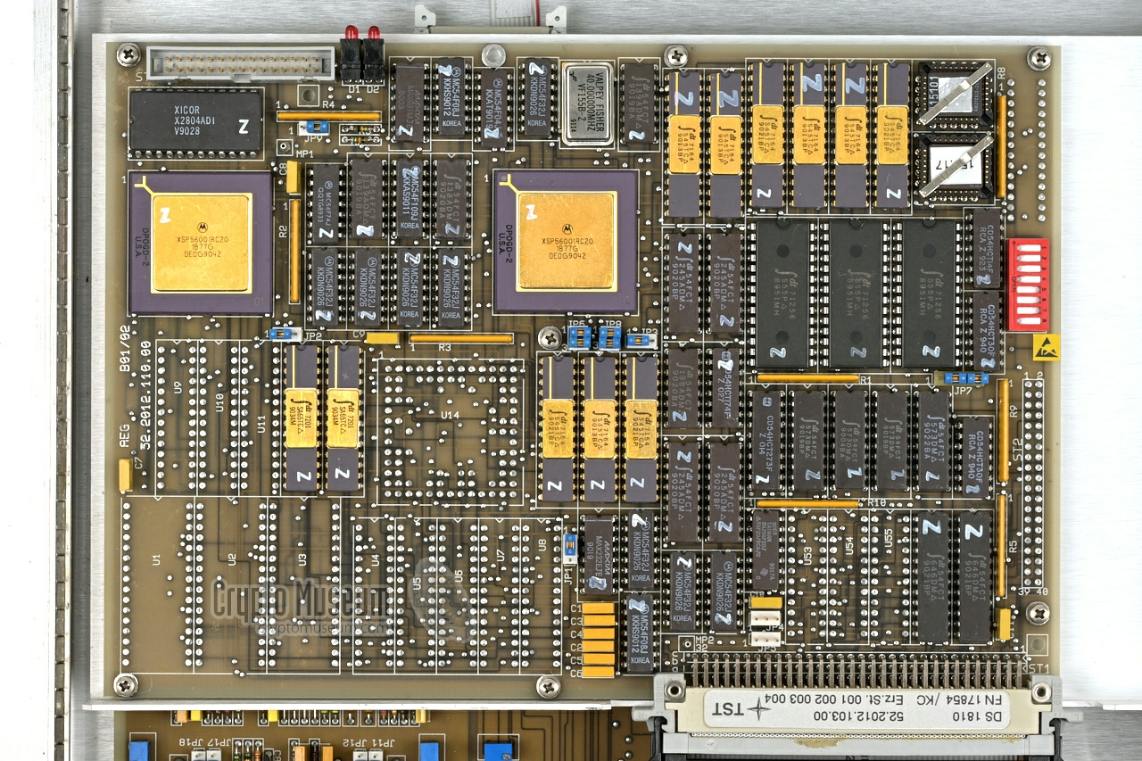 Upper PCB mounted in a metal bay