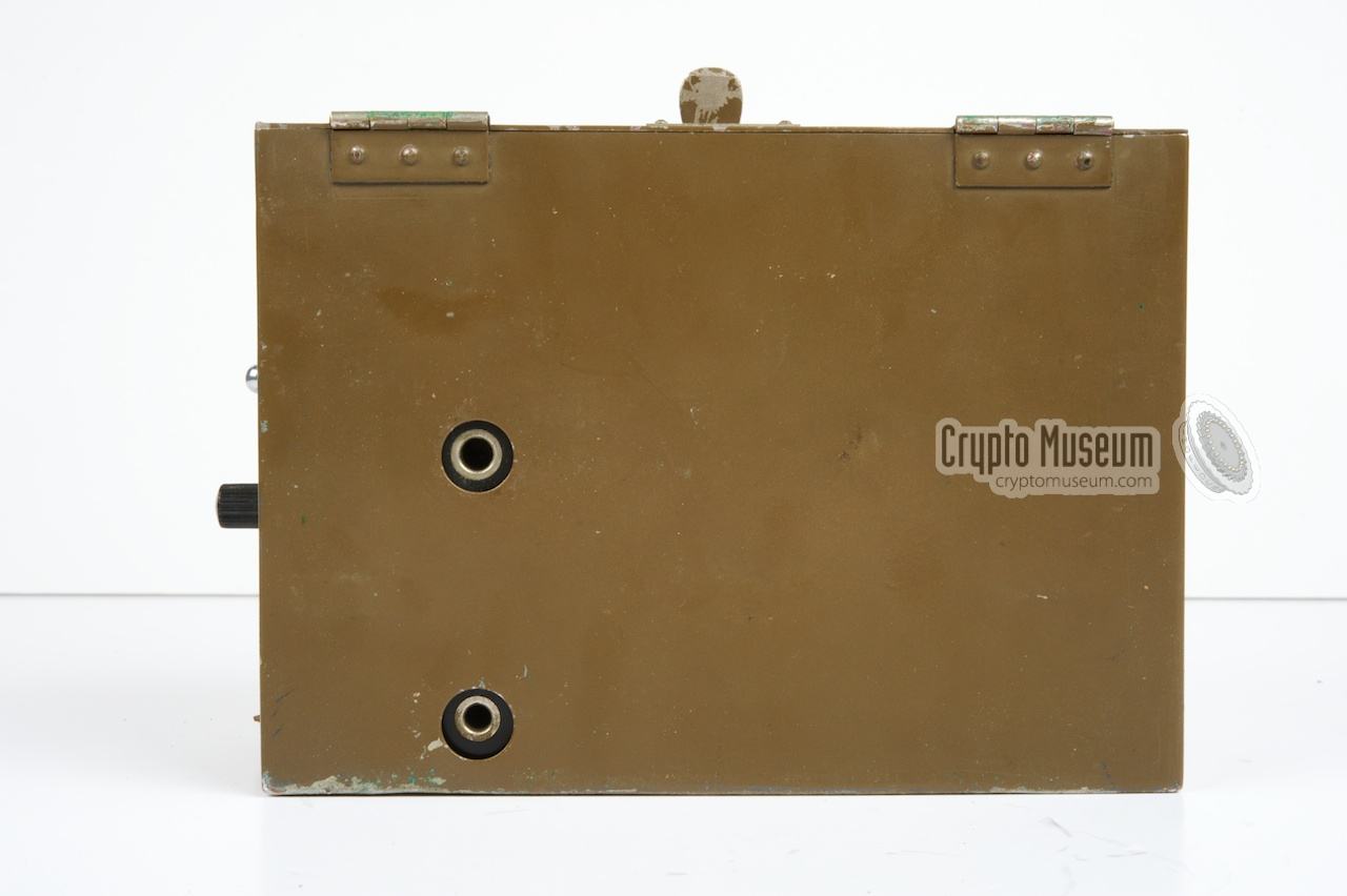 Rear view of the radio (i.e. the side that is located away from the chest)