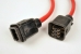 Close-up of the power connectors