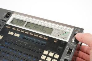 Sony ICF-2001D, a commercialy available short-wave receiver that was popular with international spies and agents.