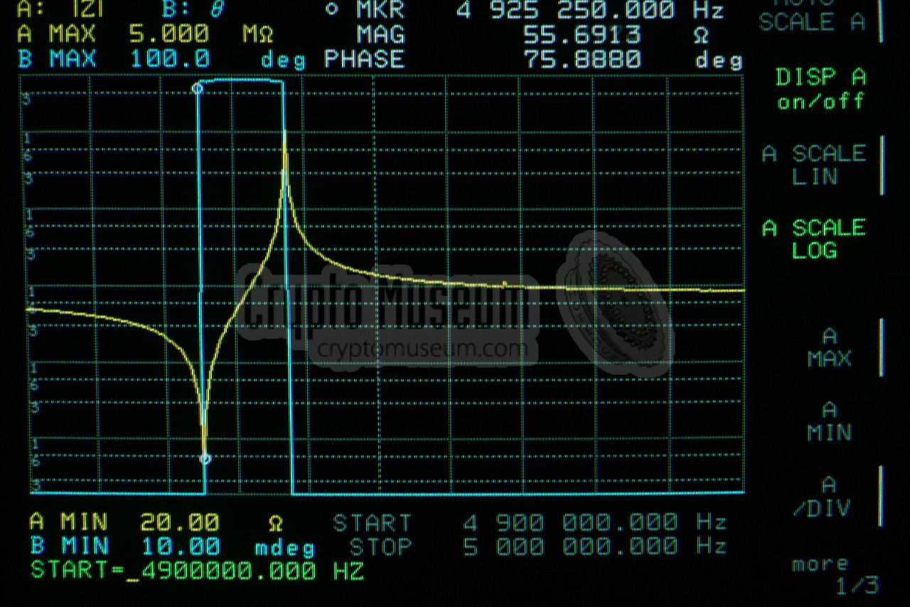 RX crystal (yellow) series resonance frequency 4.926 MHz