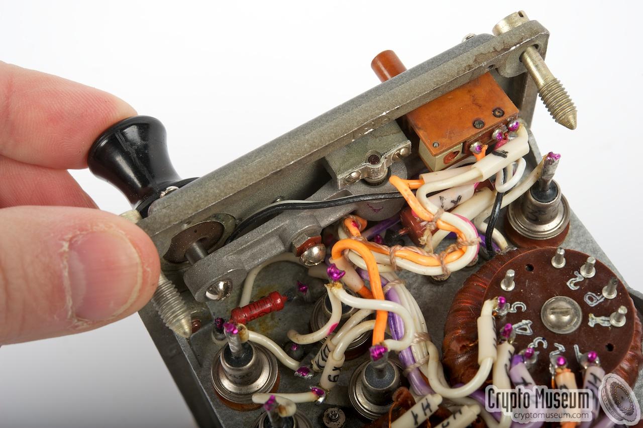 Interior of the built-in morse key