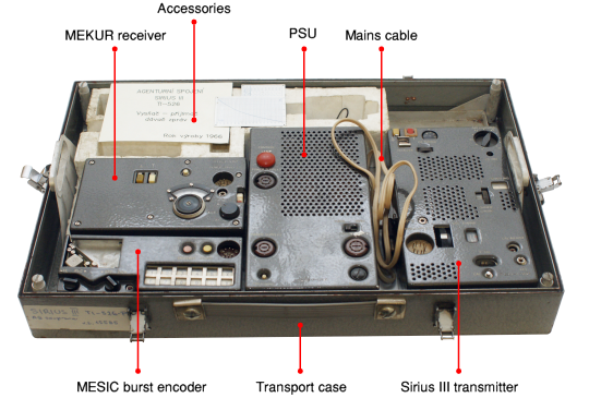 Complete SIRIUS III spy radio set in suitcase. Photograph Copyright Detlev Vreisleben [2].
