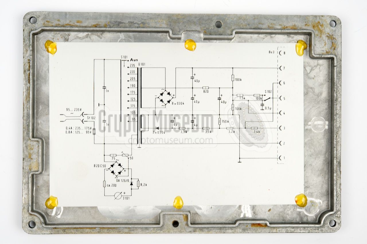 Circuit diagram inside the top lid