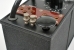 Close-up of the built-in morse key and its adjustments